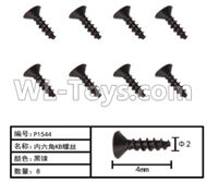 HG P801 P802 Parts-8012-P1544 Inner-Hexagon KB screws(8pcs)-Φ2X4mm,HG P801 P802 RC Truck U.S. Military Truck Accessories.
